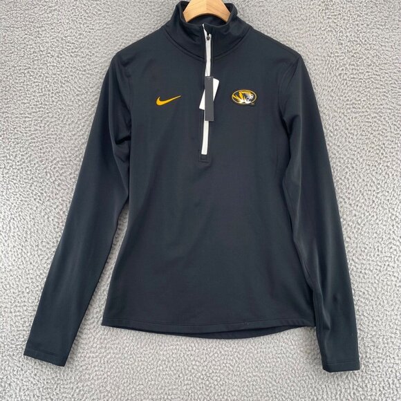 Nike Mizzou Jacket Womens Medium Black Dri Fit Pro Warm 1/4 Zip Tigers MU NWT - Picture 1 of 10